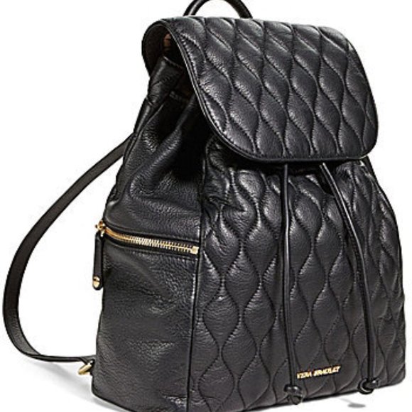 Vera Bradley Amy Quilted Leather Backpack- Black Quilted Leather Backpack main image 5